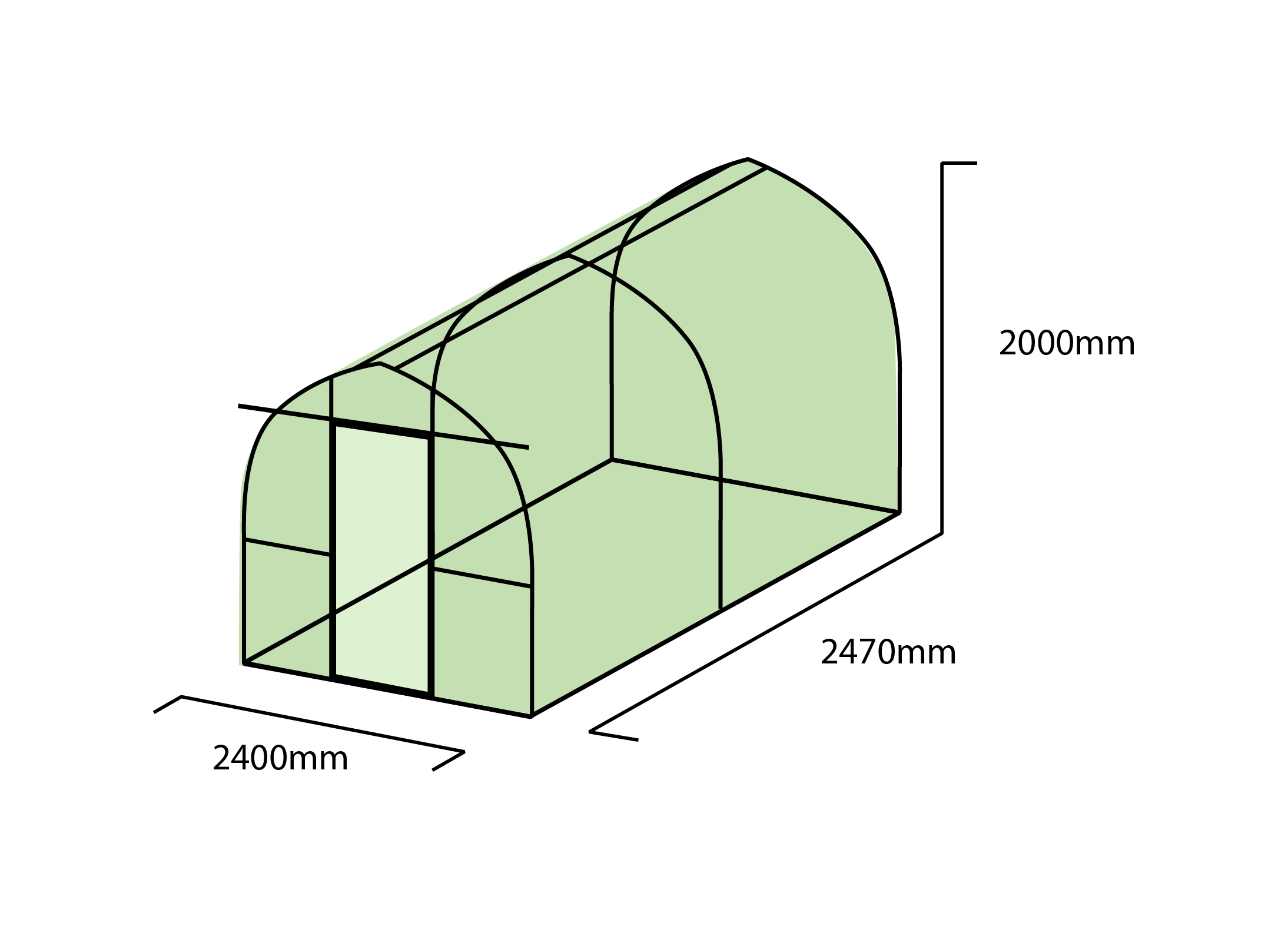 Polycarbonate 1.2m tunnelhouse