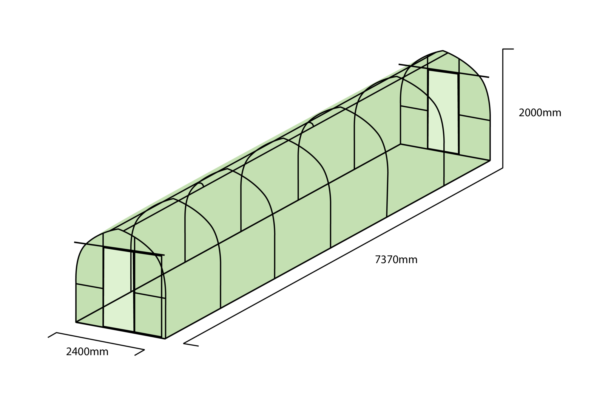 Morrifield Greenhouses Polycarbonate 7.3 metre