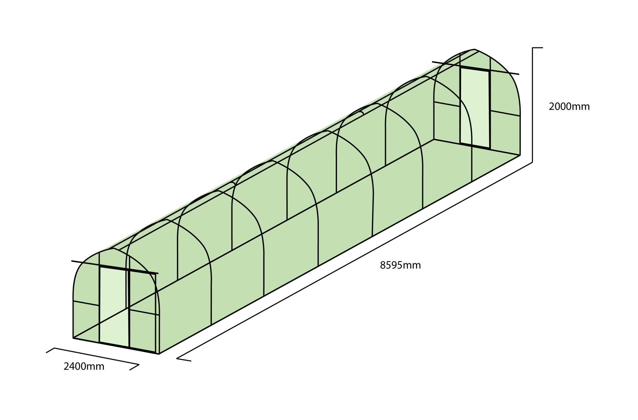 Morrifield Greenhouses Polycarbonate 8.5 metre