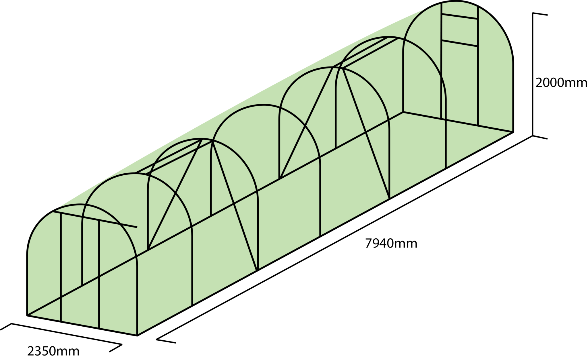Morrified Greenhouses Polycarbonate 7 metre