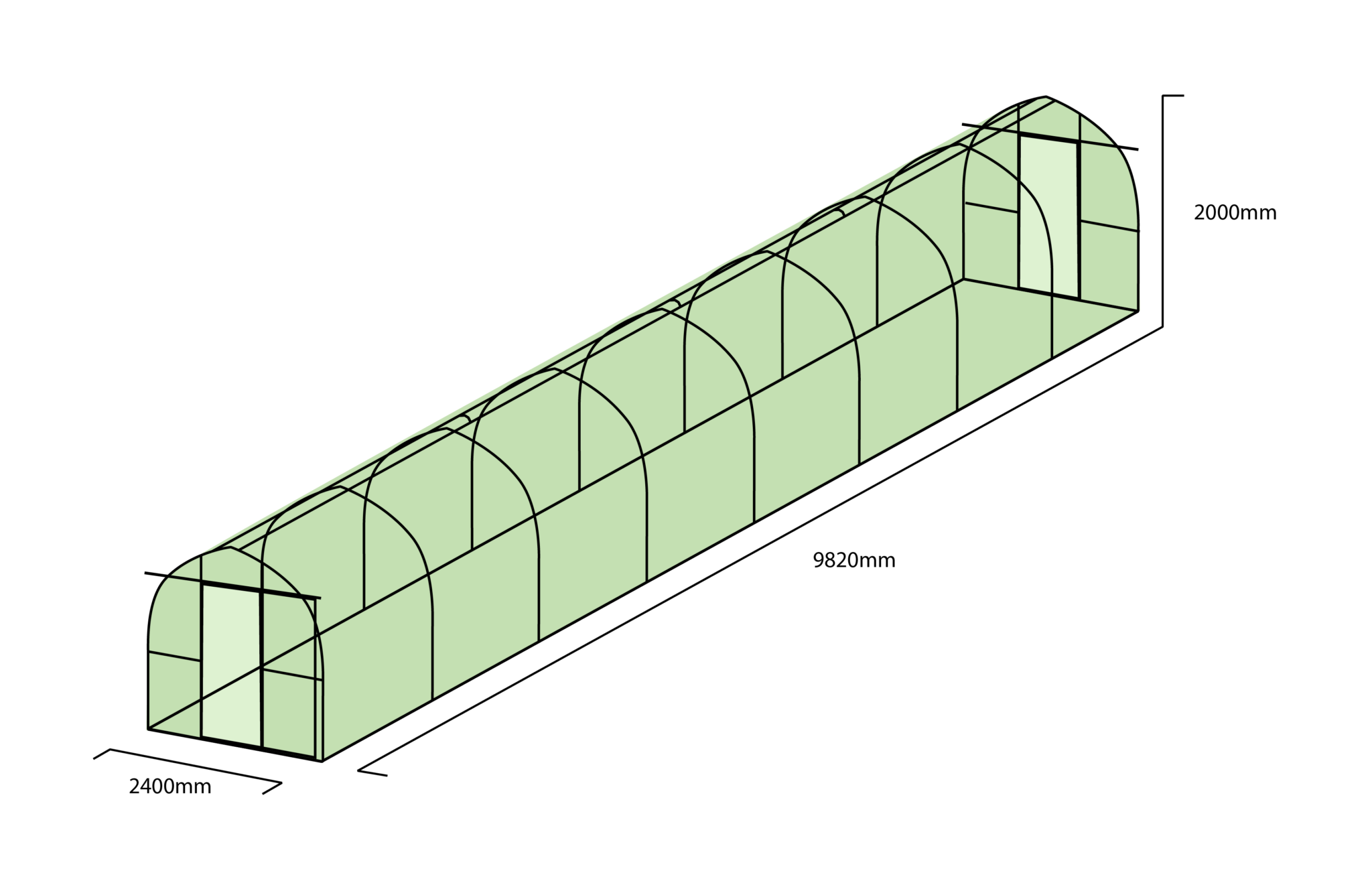 Morrifield Greenhouses Polycarbonate 9.8 metre